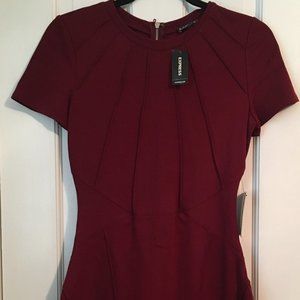 Express Burgundy Short Sleeve Bodycon Dress